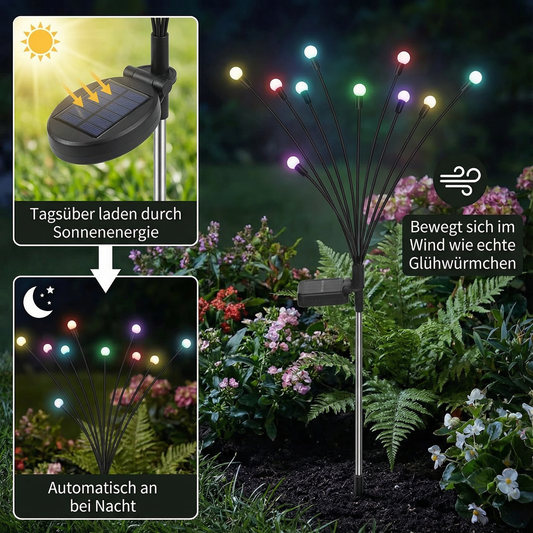 Solar Gartenlichter im Glühwürmchen-Design – Stimmungsvolle Beleuchtung für den Außenbereich