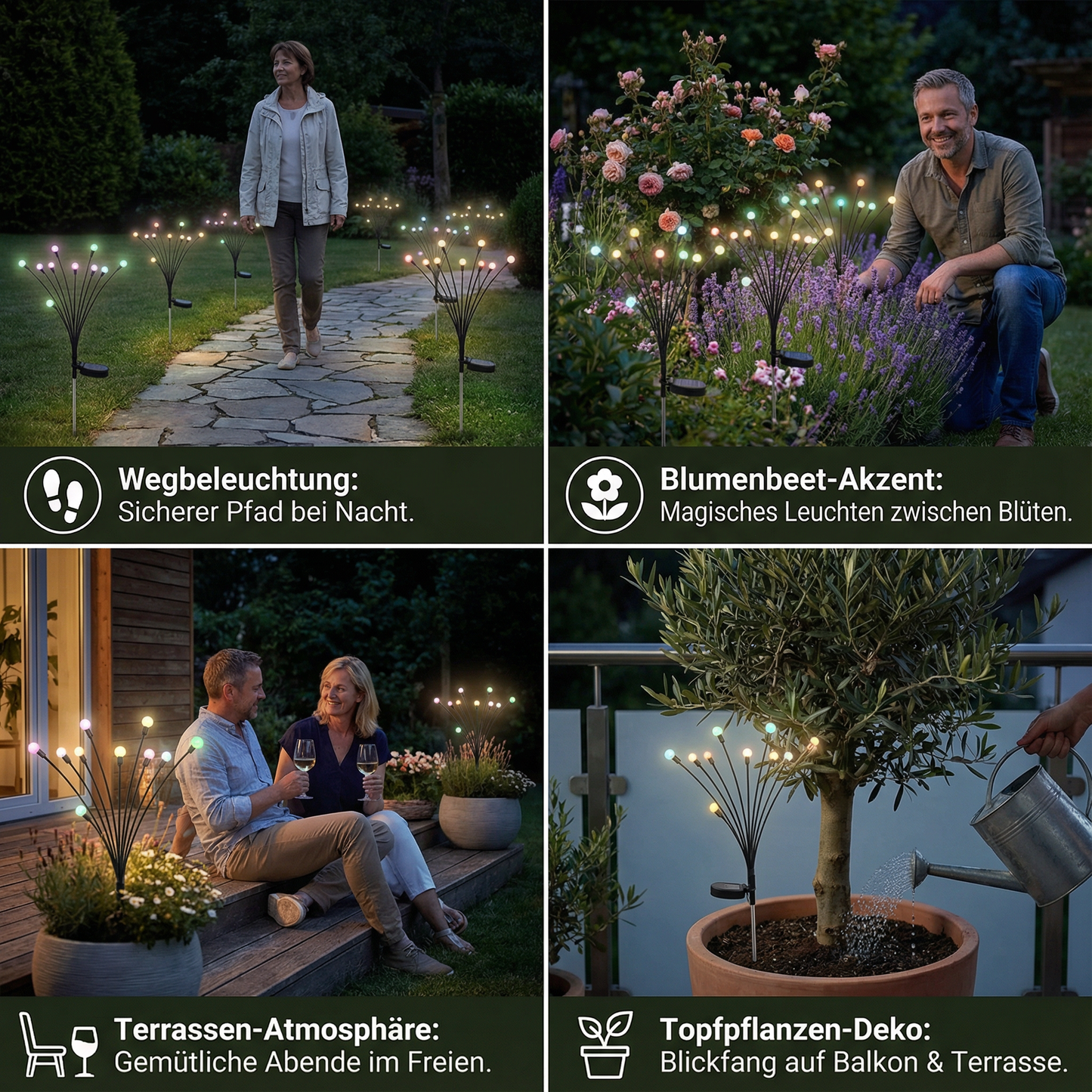 Solar Gartenlichter im Glühwürmchen-Design – Stimmungsvolle Beleuchtung für den Außenbereich
